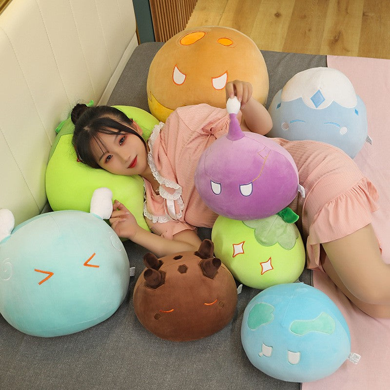 Genshin Slime Plush Throw Pillow Cute Genshin Impact Stuffed Cushio Sofa Decorative Throw Pillow Sleeping Back Cushion Decor