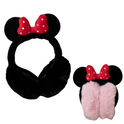 Disney Minnie Mouse animação periférica desenho animado laço outono e inverno protetor de ouvido quente presente de férias doce e feminino para meninas