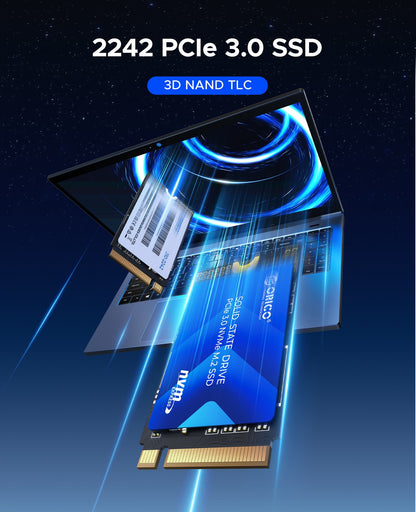 ORICO J10 M.2 2242 NVMe PCIe3.0 Gen 3x4 Internal SSD 3D NAND TLC up to 3100 MB/s for Laptop Desktop High-Speed Solid State Drive