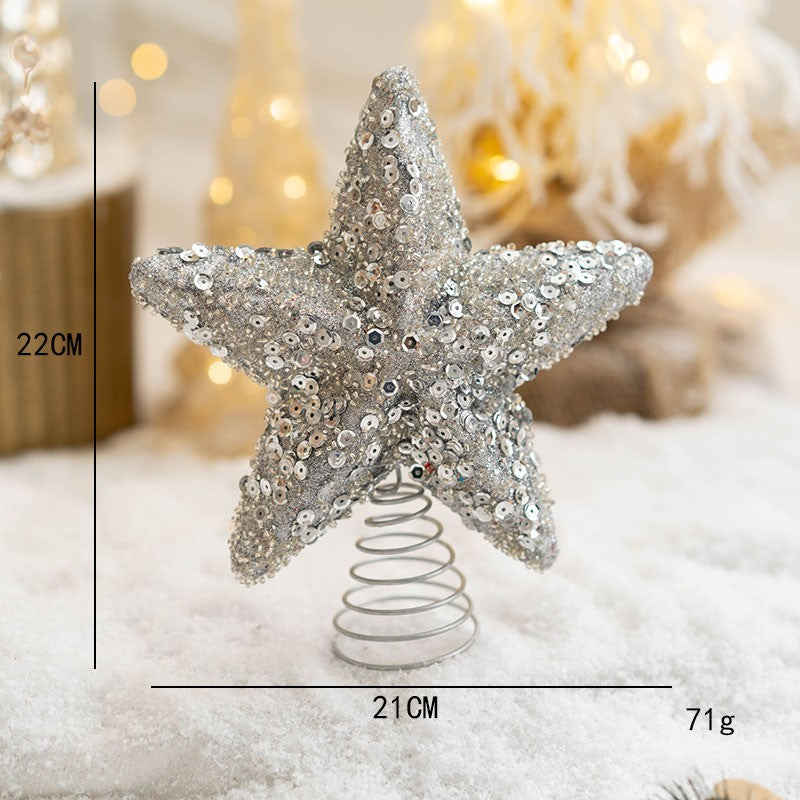 Christmas Ball Painted Ball Golden Silvery Champagne Glitter Stars Christmas Tree Hanging Window Decoration Small Gifts Toys