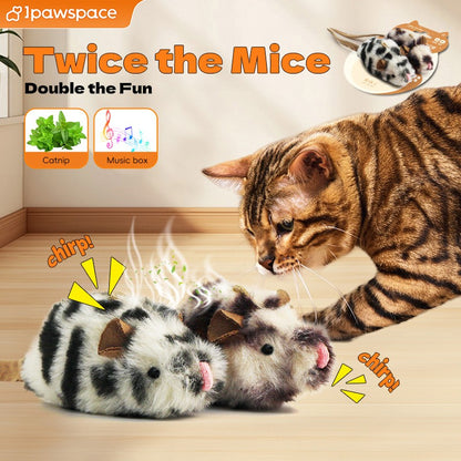 Rato de Brinquedo para Gatos Recarregável com Sensor de Movimento, Som de Rato, Brinquedos Interativos para Gatos, Brinquedo para Gatos com Som de Rato