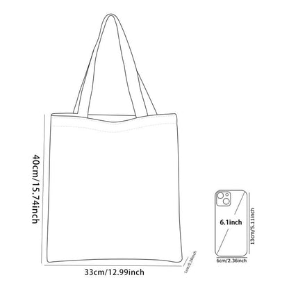 Lemon pattern printed casual handbag, reusable fashionable backpack, multifunctional handbag, canvas shopping bag