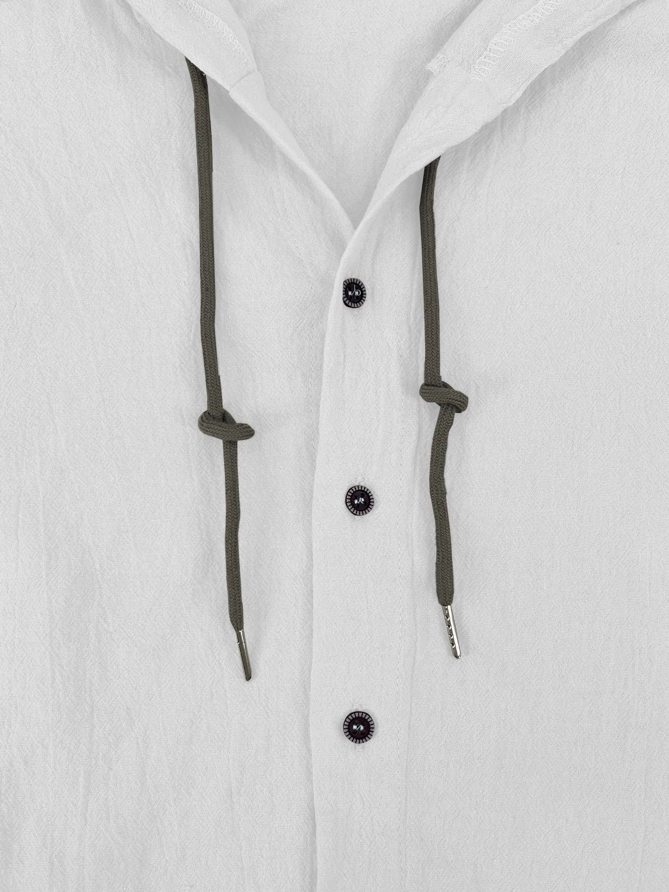 Summer Men's Cotton Linen Shirt Solid Streetwear Long Sleeve Hoodie Clothing For Men Button Tops Casual Loose Men Hooded Shirt