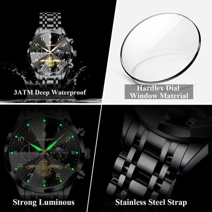 POEDAGAR Luxo Alta Qualidade Relógio de Pulso Masculino Cronógrafo Aço Inoxidável Quartzo Relógios Masculinos Impermeável Luminoso Relógio Masculino Reloj
