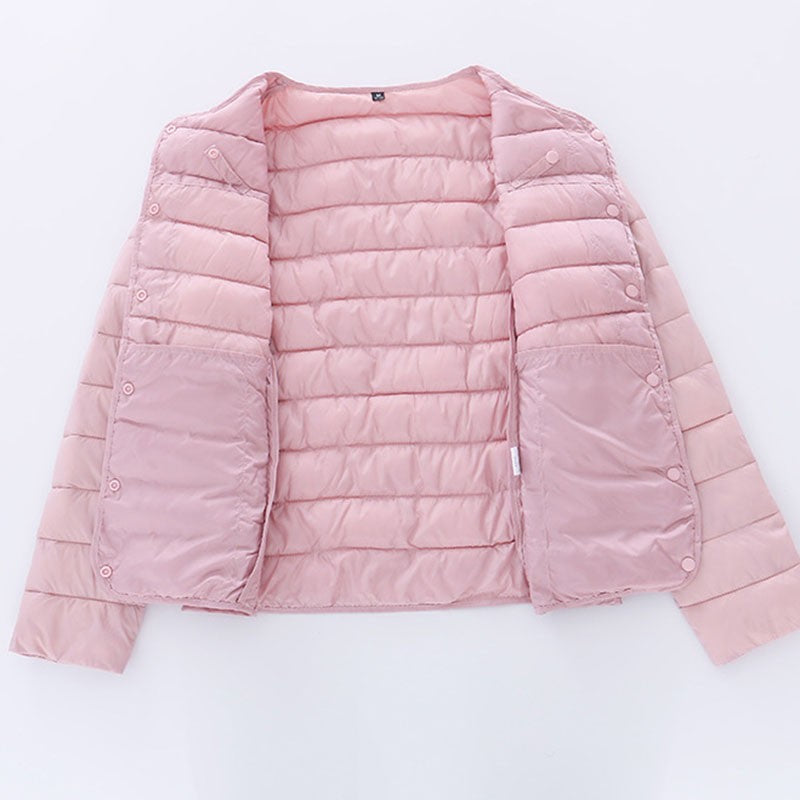 2025 New Lightweight Down Cotton Coat Women Autumn Winter Long Sleeve Slim Warm Parkas Female Portable Packable Ski Short Jacket