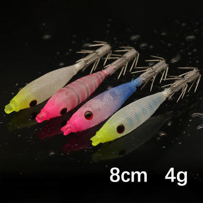 Isca Artificial de Lula com Anzol, 8cm 4g, Plástico Macio, para Pesca em Água Salgada