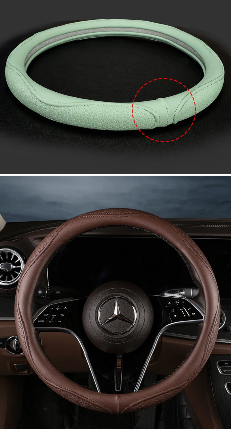 Motopets Carro Anti-Derrapante Capa de Volante em Couro Capa Protetora de Volante Universal Estilo Fashion 38cm Tipo O D