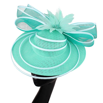 Chapéus Fascinators Femininos Multimodais com Laço de Flor Imitação Chapéu Noiva Derby Pillbox Casamento Acessórios de Cabelo