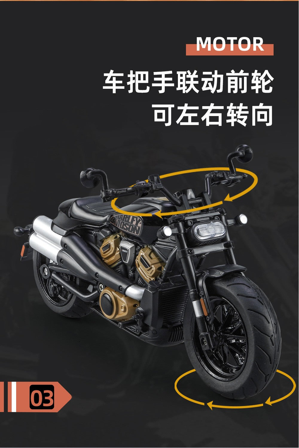 1:12 Harley SPORTSTER S Moto Alta Simulação Liga de Metal Fundido Modelo de carro Luz e Som Ornamentos Essenciais