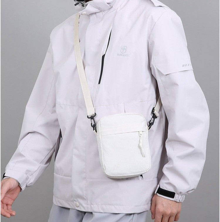 Simple Solid-Color Men's Mini Crossbody Bag - Lightweight and Stylish Ideal for Casual Use and Carrying Phones