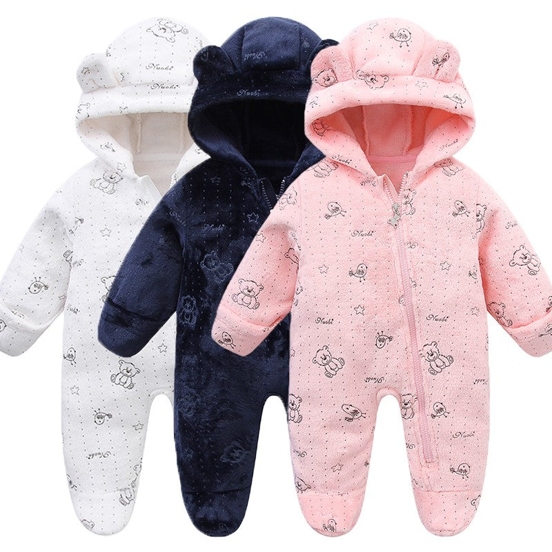 Newborn Baby Clothes Flannel Autumn Winter Baby Boys Girls Rompers Cartoon Newborn Bodysuit Soft Warm Jumpsuit for Babies 0-12M