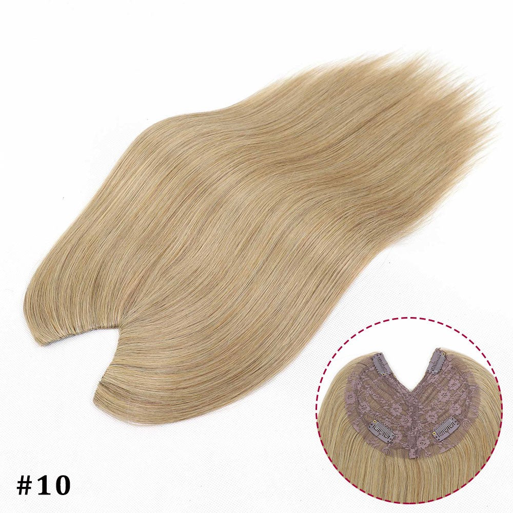 Extensões De Cabelo Humano Com Presilha Em V Para Mulheres Com Topo Invisível Castanho Loiro Destaque Para Mulheres Cabelo Liso Brasileiro Remy 16 Polegadas