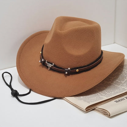 Rivet Hat Outdoor Felt Hat Western Hat Windproof For Windy Conditions Horseback Riding Western Events