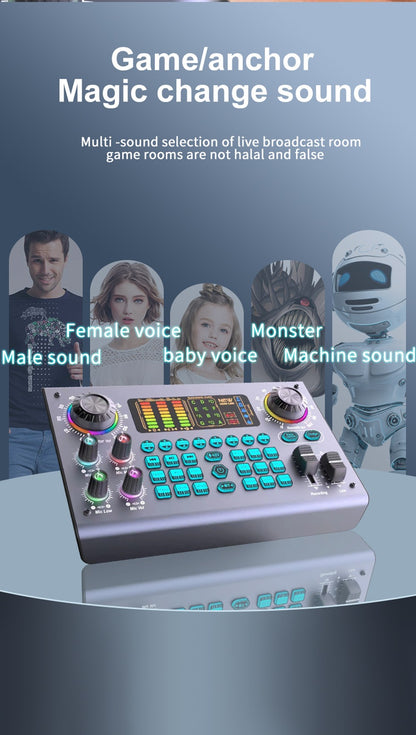 Pacote de equipamentos profissionais Zealsound para podcast e placa de som ao vivo com microfone XLR 48V para gravação em PC, canto, streaming e jogos