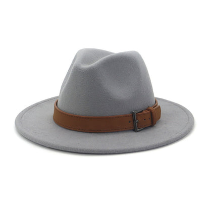 HOAREE Purple Wool Felt Jazz Fedora Hats Men Women Wide Brim Sombrero British Style Trilby Formal Panama Cap Solid Dress Hat