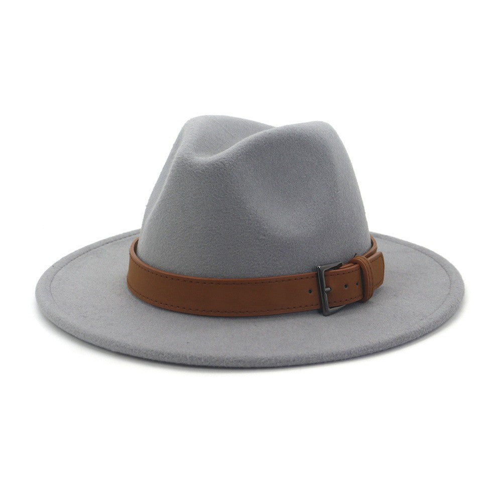 HOAREE Purple Wool Felt Jazz Fedora Hats Men Women Wide Brim Sombrero British Style Trilby Formal Panama Cap Solid Dress Hat