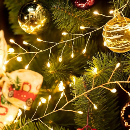 1PC 3/6/9/12M USB Power LED Firecracker String Fairy Lights Remote Control 8 Modes for Wedding Party Garden Bedroom Christmas