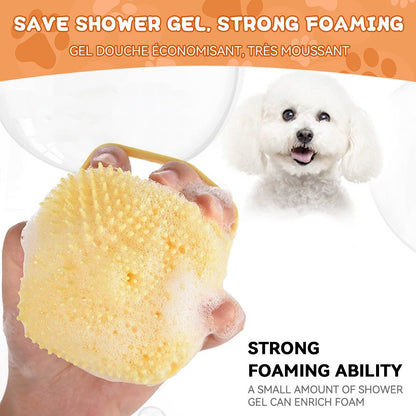 Escova de Banho para Cães Escova de Massagem para Animais de Estimação Dispensador de Shampoo Escova de Silicone Macio Cerdas de Borracha para Cães e Gatos Ferramenta de Banho e Higiene