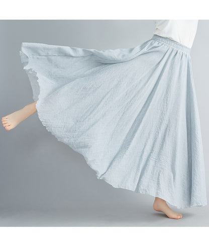 Fashion Solid Cotton Linen Women Skirts Maxi Elegant Harajuku Saia Casual Loose Long Skirt Ladies Clothes Faldas Ropa Mujer