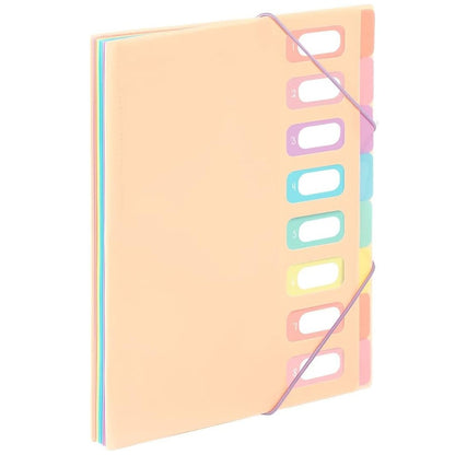 1 portable expanding folder with 8 compartments and elastic straps, suitable for office or home use.