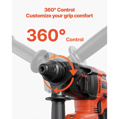 Furadeira de Impacto sem Fio Brushless 20V 26/28mm 1 polegada SDS-Plus Furadeira Rotativa Elétrica Leve Kit de Ferramentas Elétricas SucceBuy