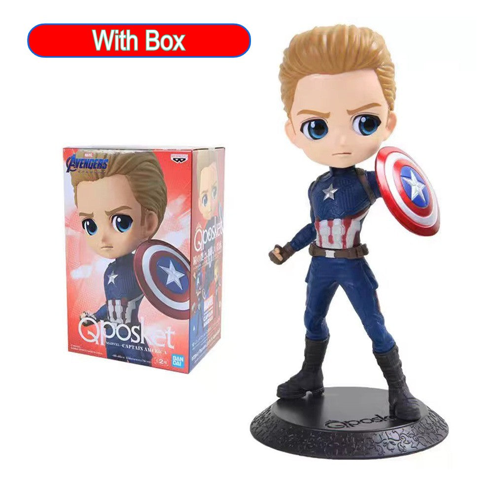 BANDAI original Banpresto Qposket Marvel Vingadores Homem de Ferro Capitão América Loki Thor Figuras modelo Coleção