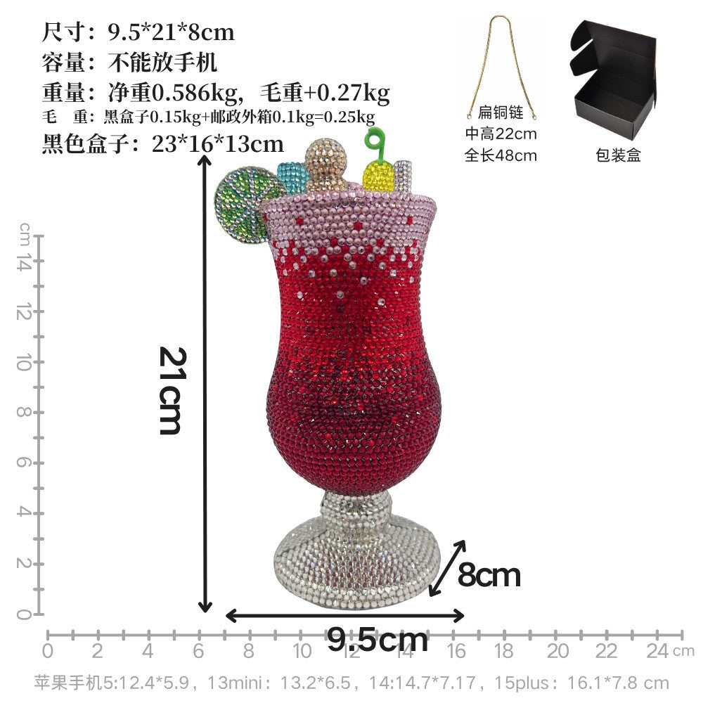 XIYUAN Martini Purse Women Crystal Evening Bags Luxury Designer Diamonds Cup Clutches Wedding Bridal Handbag Lady Rhinestone Bag