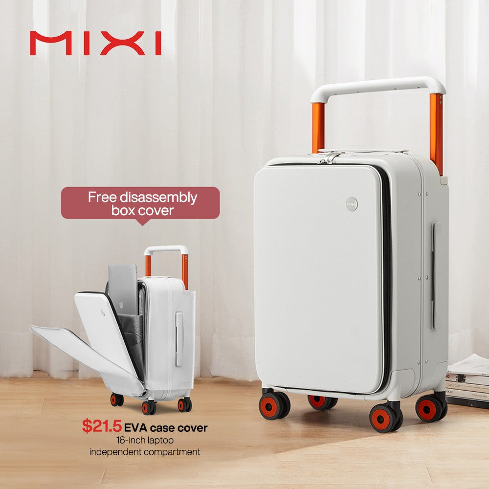 Mixi Novo Design Mala de Viagem com Alça Larga Masculina Bagagem de Mão Feminina com Rodinhas 20 Polegadas de Bordo PC Estrutura de Alumínio M9275