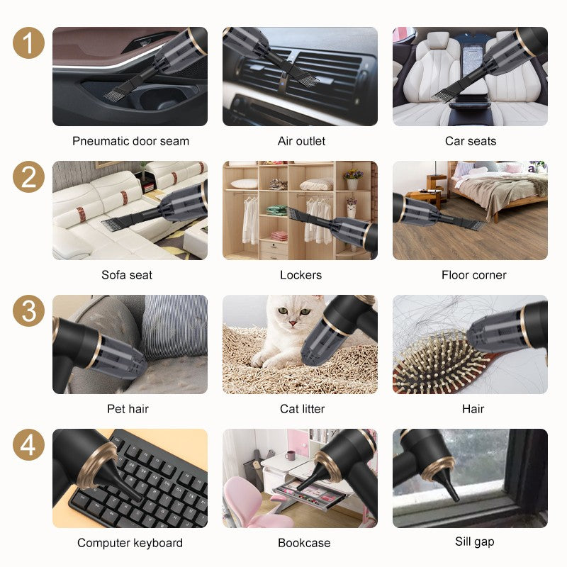 Aspirador de Pó Portátil sem Fio para Carro, Limpeza de Carpetes de Quarto, Alta Potência, Aparelho Doméstico, Máquina de Limpeza