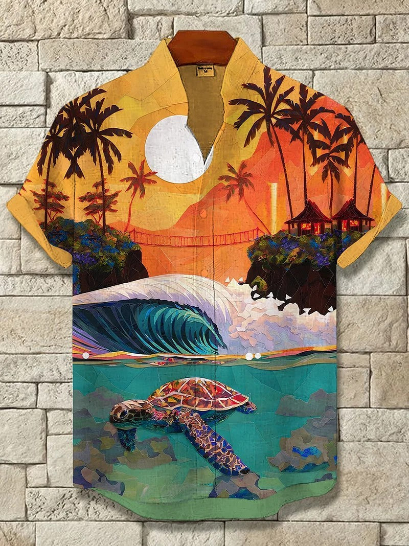 Men's beautiful graphics Shirts Fashion Short Sleeve Button Down Lapel Shirts For Summer Oversized Tops Casual Hawaiian Shirts
