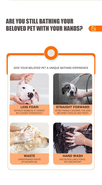 Escova de Banho para Cães Escova de Massagem para Animais de Estimação Dispensador de Shampoo Escova de Silicone Macio Cerdas de Borracha para Cães e Gatos Ferramenta de Banho e Higiene