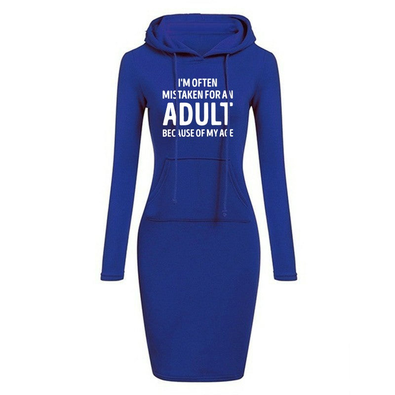 I'm Often Mistaken For An Adult BECAUSE OF MY AGE Hot Sale Women's Dresses Casual Autumn and Winter Everyday Comfortable Dresses
