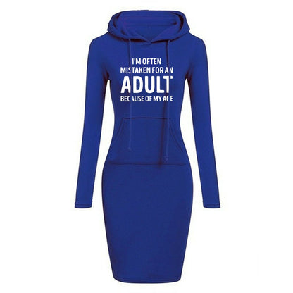 I'm Often Mistaken For An Adult BECAUSE OF MY AGE Hot Sale Women's Dresses Casual Autumn and Winter Everyday Comfortable Dresses