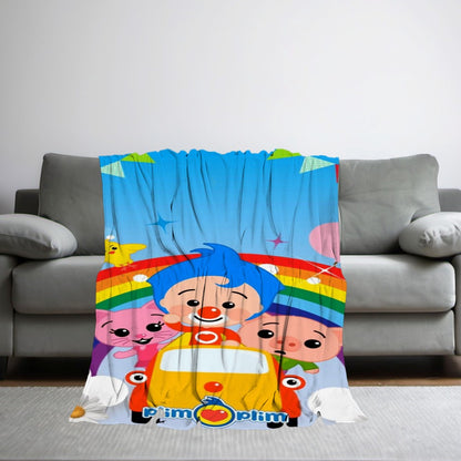 Manta de sofá, cama, quarto, macia e confortável, estampada com desenho P-Plim P-Plim, ideal para viagens e presentes.