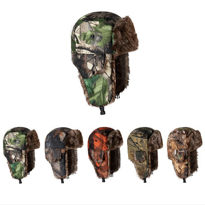 Camouflage Military Winter Hat Thermal Ear Flap Skiing Outdoor Sports Windproof Tactical Cap