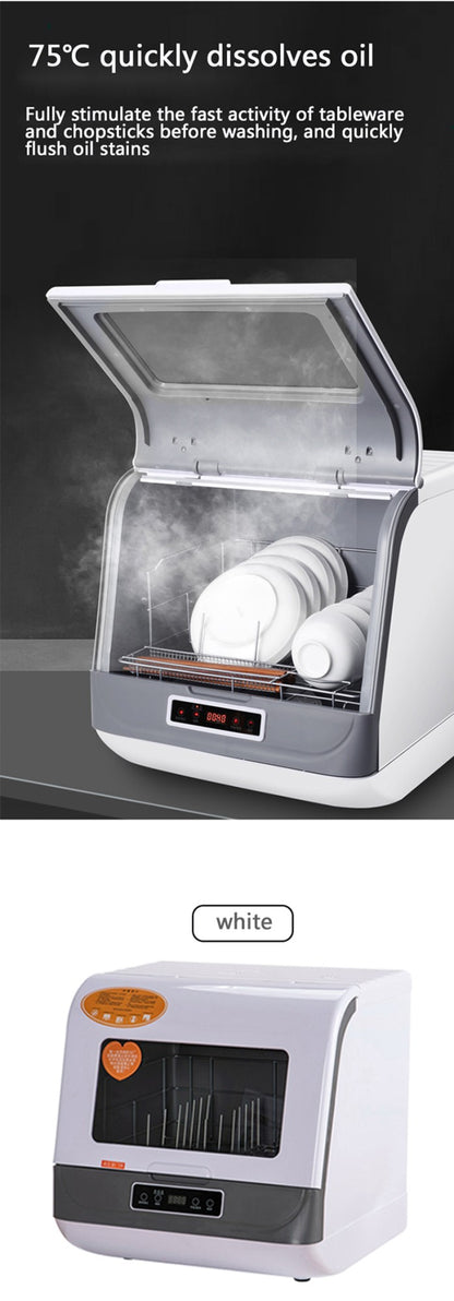 8L Portable Countertop Mini Dishwasher ,4 Washing Programs, Air-Dry Function and LED Light for Small Apartments, Dorms and RVs