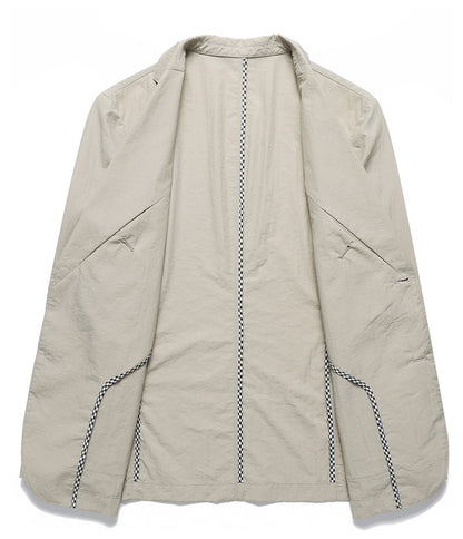 Summer thin suit men's jacket fashion handsome casual high-grade sense of light luxury suit jacket single west sun-protective cl