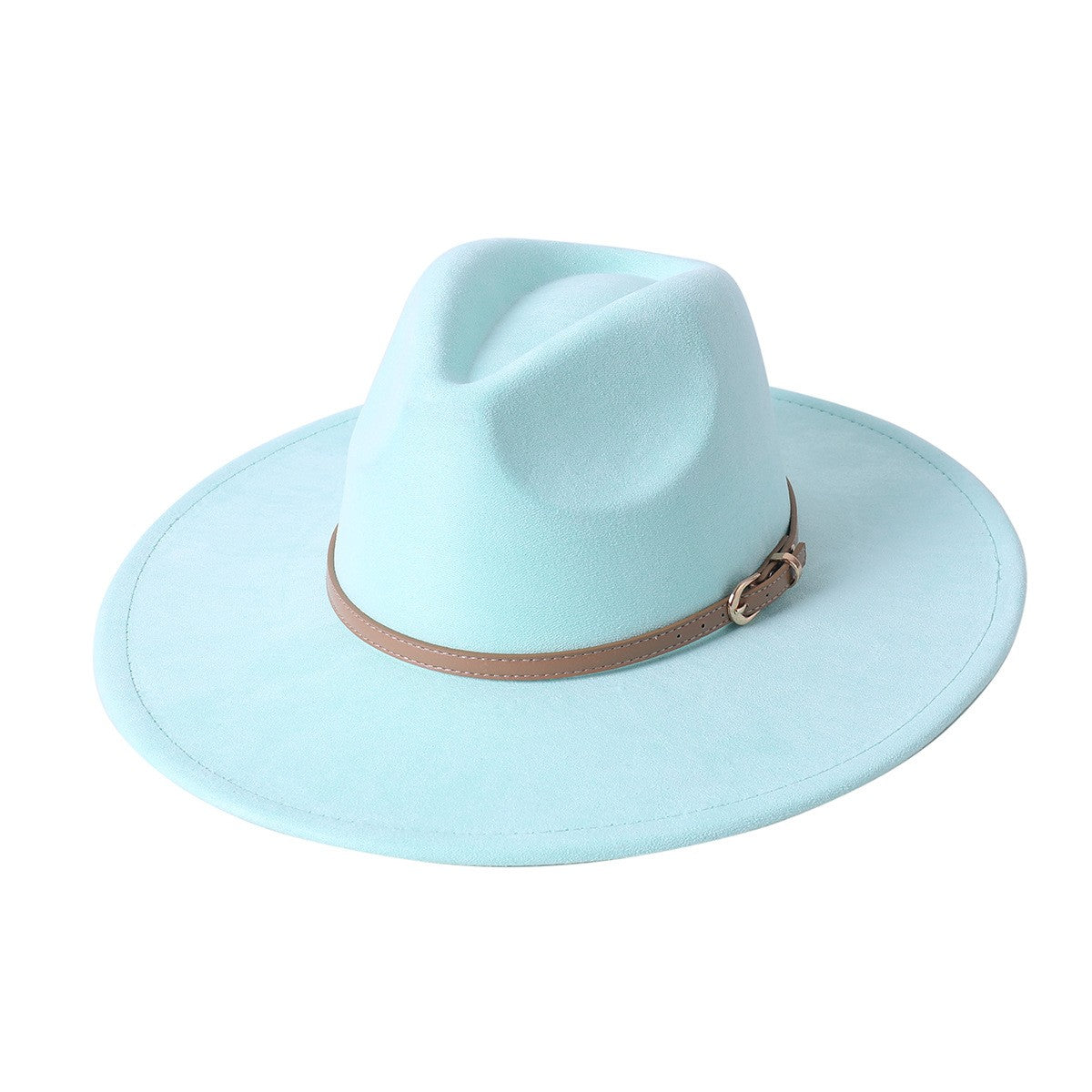 Chapéu fedora de aba larga com cinto de camurça vegana em formato de coração para homens e mulheres chapéu jazz de feltro chapéu feminino clássico