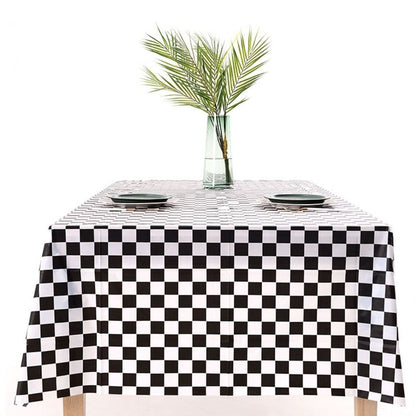 137x274cm Party F1 race black and white checkered tablecloth Waterproof and stain-proof disposable tablecloth