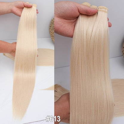 Cabelo Sintético Russo Liso de 65cm 200g, Extensões de Cabelo de Fibra com Bio Proteína Resistente ao Calor, Rabo de Cavalo para Cosplay