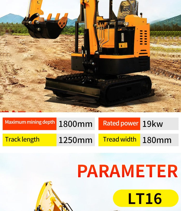 Mini Escavadeira Diesel Personalizada 1600kg para Agricultura, Pomar, Vala, 1ton, 1.6ton