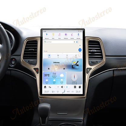 14.4 Polegadas Android 8+128GB para JEEP Grand Cherokee 2010-2021 Estilo Tesla Carro GPS Navegação Multimídia Player Rádio Toca-fitas Central
