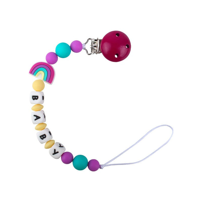 New 5 Colors Baby Teether Handmade Making Pacifier Clips  Holder Chains Silicone Pacifier Chain Clip Baby Teething Chain