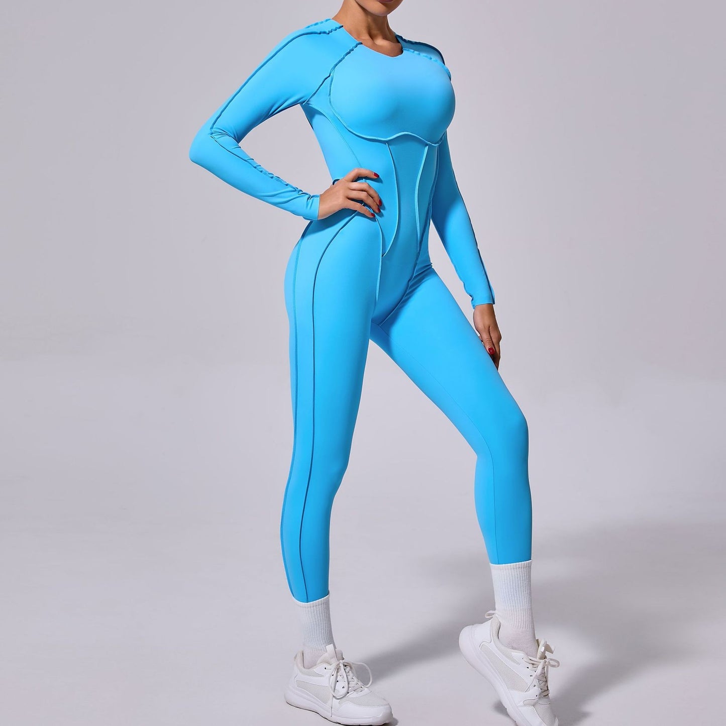 One-piece Yoga Jumpsuit Women Long Sleeved Set Quick Drying Yoga suit Gym Training Suit  Sportswear Bodysuits Women Fitness Set