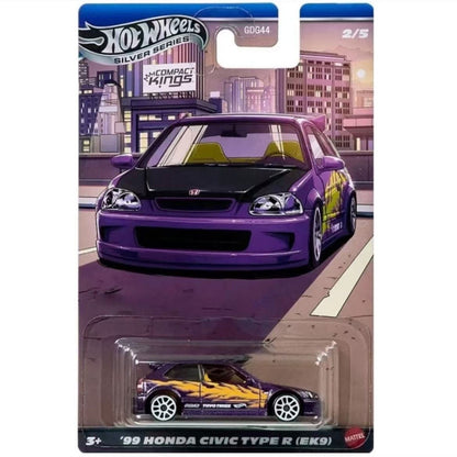 Hot Wheels Car Série Prata Compact Kings Set Fiesta Civic Subaru Miata Sentra Carros em Miniatura na Escala 1/64 Presente de Natal