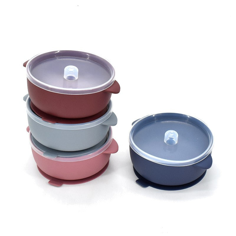 400ML Baby Silicone Bowl With Lid Feeding Tableware Children's Tableware Silicone Plate Set Dishes Kitchenware Baby Plates Bowl
