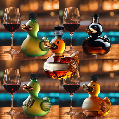 Suportes para Vinho de Cozinha Pato Engraçado Garrafa 10 oz Copos de Uísque Gravados Copos para Homens Copos de Degustação Mini Pato Criativo