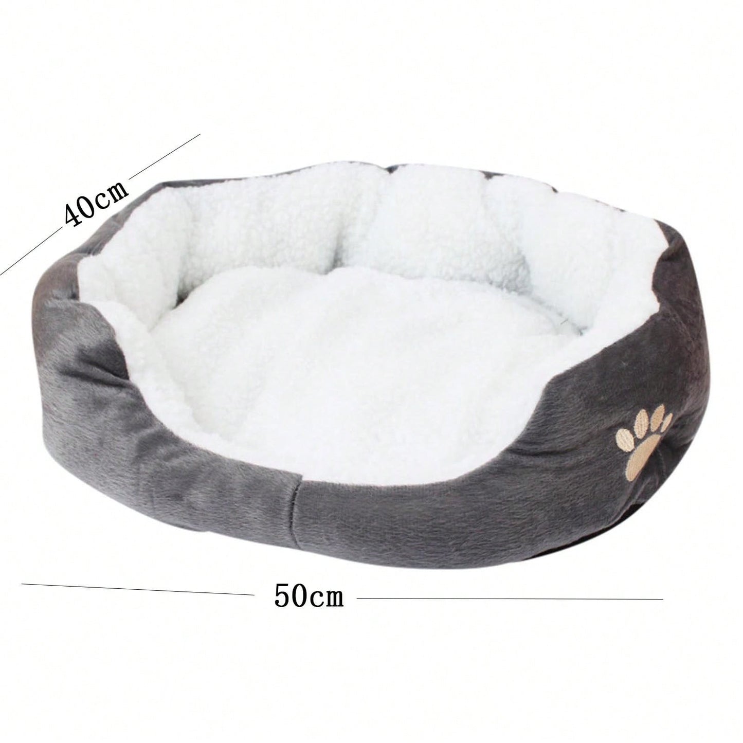Cama de Pelúcia de Cordeiro Quente e Espessa para Animais de Estimação Pequenos e Médios 50*40CM