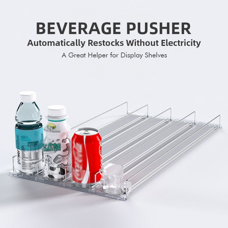 1-5pcs Automatic Beverage Pusher Supermarket Freezer Home Refrigerator Self-Sliding Track Organizer Cans Bottles Cola Drinks
