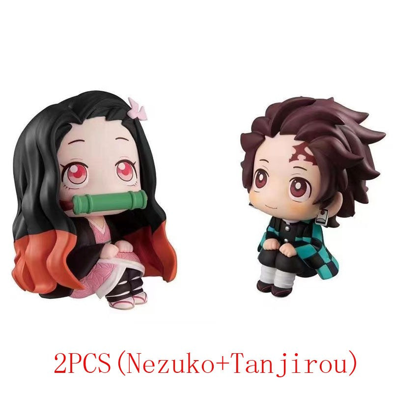Anime Demon Slayer Boneco de Brinquedo 6cm Nezuko Tanjirou Zenitsu Inosuke Kyoujurou Kanawo Action Figures Modelo Brinquedo Presente de Natal de Aniversário Infantil